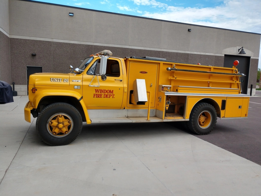Unit 26-1984 Water Tender Truck, Chevy Chassis with a Central Apparatus, 2000 Gallon Water Truck for Rural Fires.